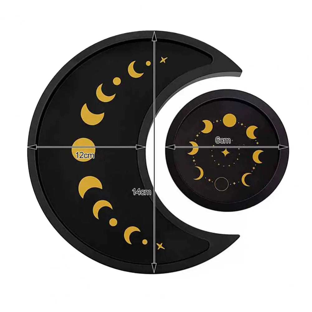 Plateau en bois en forme de lune